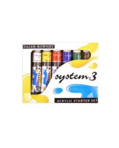 Daler-Rowney System 3 Acrylic Paint Set, Starter Set, 22 mL, Pack Of 6