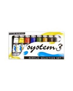 Daler-Rowney System 3 Acrylic Paint Set, Selection Set, 75 mL, Pack Of 8