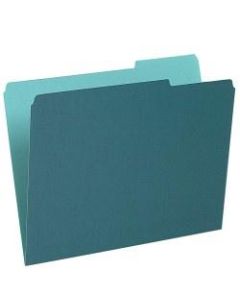Pendaflex 1/3-Cut Color Interior Folders, Letter Size, Teal, Box Of 100