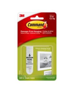 Command Medium Picture Hanging Strips, Damage-Free, White, Pack of 6 Pairs of Strips