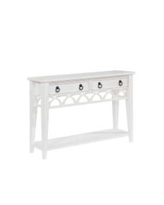 Powell Camargo 2-Drawer Console Table, 32inH x 48inW x 12inD, White/Teal