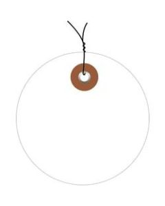 Office Depot Brand Prewired Plastic Circle Tags, 2in, White, Pack Of 100