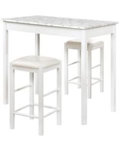 Linon Kent 3-Piece Tavern Set, 36inH x 22inW x 42inD, White