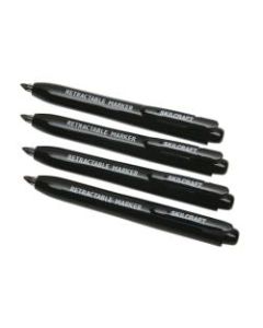 Retractable Markers, Chisel Tip, Black (AbilityOne 7520-01-555-0297)