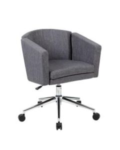 Boss Office Products Metro Club Mid-Back Desk Chair, Slate Gray/Chrome