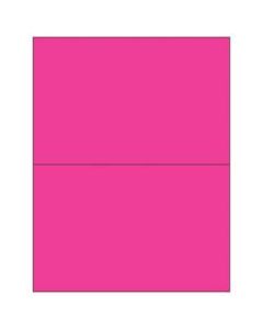 Office Depot Brand Labels, LL184PK, Rectangle, 8 1/2in x 5 1/2in, Fluorescent Pink, Case Of 200