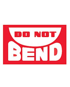 Tape Logic Preprinted Preprinted Shipping Labels, DL1400, "Do Not Bend", 5in x 3in, Red/White, Roll Of 500