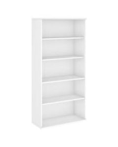 Bush Business Furniture Studio C 5 Shelf Bookcase, White, Standard Delivery