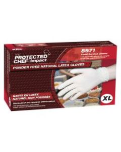 Protected Chef Latex General-Purpose Gloves - X-Large Size - Unisex - Latex - Natural - Ambidextrous, Disposable, Powder-free, Comfortable, Snug Fit - For Cleaning, Food Handling - 100 / Box - 3 mil Thickness