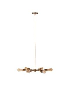 Southern Enterprises Yarrow 6-Light Spoke Pendant Lamp, Antique Brass