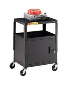 Bretford CA2642E Height Adjustable A/V Cart With Cabinet - 1 x Shelf(ves) - 42in Height x 24in Width x 18in Depth
