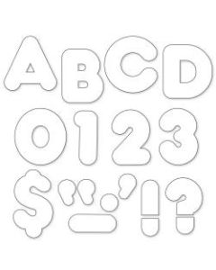 TREND Ready Letters, Casual Uppercase, 4in, White, Pack Of 72