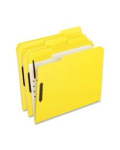 Oxford 1/3-Cut Color Fasteners Folders, Letter Size, Yellow, Box Of 50