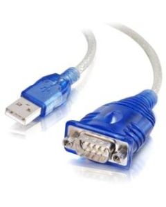 C2G 1.5ft USB to DB9 Serial Cable - RS232 Adapter Cable - Convert a DB9 RS232 serial device to USB; great for PDAs, digital cameras, and many other peripherals