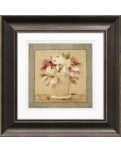 Timeless Frames Diana Pewter-Framed Floral Artwork, 10in x 10in, Cottage Bouquet II