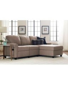 Serta Copenhagen Reclining Sectional With Storage Chaise, Right, Warm Oatmeal/Espresso