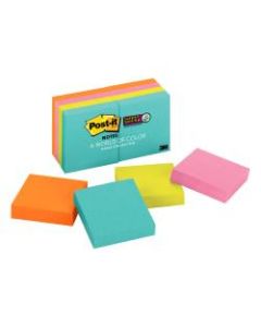 Post-it Super Sticky Notes, 1-7/8in x 1-7/8in, Miami, Pack Of 8 Pads