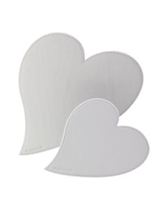 See Jane Work Faux Leather Heart Mouse Pad And Coaster Set, White