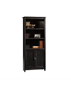 Sauder Edge Water 71 7/8in 5 Shelf Cottage Library with Doors, Black/Dark Finish, Standard Delivery