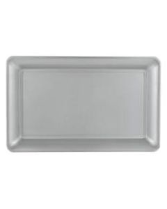 Amscan Plastic Rectangular Trays, 11in x 18in, Silver, Pack Of 4 Trays
