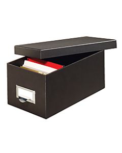 Globe-Weis 70% Recycled Index Card Storage Case, 5inH x 6 5/8inW x 11 5/8inD, For 4in x 6in Cards, Black