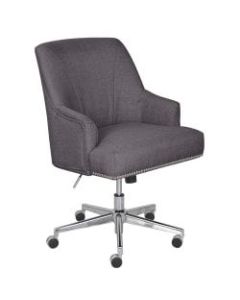 Serta Leighton Home Mid-Back Office Chair, Twill Fabric, Graphite/Chrome