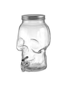 Amscan Glass 3-D Skull Dispensers, 12-1/4inH x 8inW x 7-3/4inD, Clear, Pack Of 2 Dispensers
