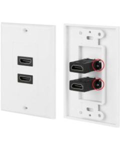 4XEM 2 Port/Outlet Female HDMI Wall Plate (White) - 1-gang - White - 2 x HDMI Port(s)