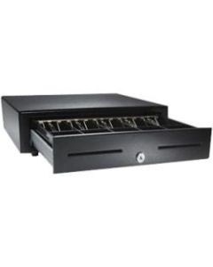 APG Cash Drawer Vasario Series Cash Drawer - 5 Bill - 5 Coin - 2 Media Slot - Stainless Steel, Plastic - Black - 4.3in Height x 16.2in Width x 18.3in Depth