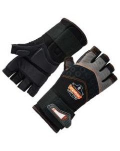 Ergodyne ProFlex 910 Half-Finger Impact Gloves With WristSupport, Large, Black