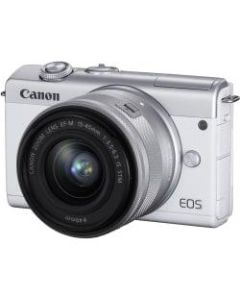 Canon EOS M200 24.1 Megapixel Mirrorless Camera with Lens - 15 mm - 45 mm - White - Autofocus - 3in Touchscreen LCD - 3x Optical Zoom - Optical (IS) - 6000 x 4000 Image - 3840 x 2160 Video - HD Movie Mode - Wireless LAN