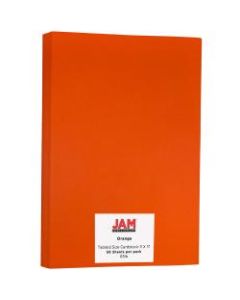 JAM Paper Cover Card Stock, 11in x 17in, 65 Lb, 30% Recycled, Orbit Orange, Pack Of 50 Sheets Sheets