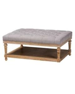 Baxton Studio Lindsey Cocktail Ottoman, Gray