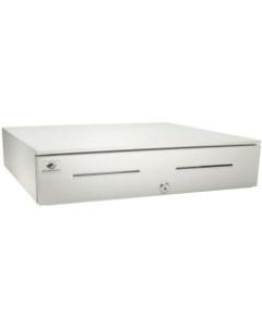 APG Cash Drawer Series 4000 1816 Cash Drawer - 2 Media Slot - Steel, Stainless Steel - Cloud White - 4.2in Height x 18in Width x 16.7in Depth