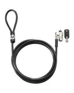 HP Keyed Cable Lock 10mm - Vinyl, Galvanized Steel - 6 ft - For Notebook, Docking Station, Projector, Desktop Computer, Printer