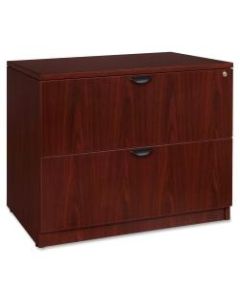 Lorell Prominence 2.0 36inW Lateral 2-Drawer File Cabinet, Mahogany