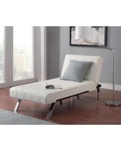 DHP Emily Bonded Leather Chaise Lounger, Vanilla