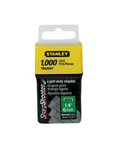 Bostitch 1/4in Light-Duty Staples, Box Of 1,000