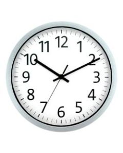 Realspace Round Wall Clock, 12in, Spray Silver