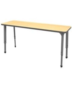 Marco Group Apex Series Adjustable Rectangle Student Desk, 20in x 60in, Fusion Maple/Gray