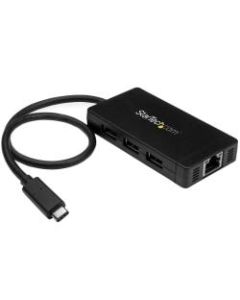 StarTech.com USB-C to Ethernet Adapter - Gigabit - 3 Port USB C to USB Hub and Power Adapter - Thunderbolt 3 Compatible