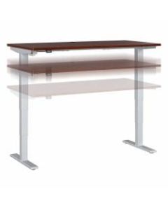 Move 40 Series by Bush Business Furniture Height-Adjustable Standing Desk, 60in x 30in, Hansen Cherry/Cool Gray Metallic, Standard Delivery