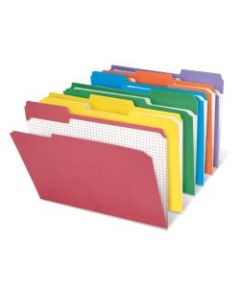 Office Depot Brand Reinforced Tab Color File Folders With Interior Grid, 1/3 Cut, Letter Size, Assorted Colors, Box Of 100