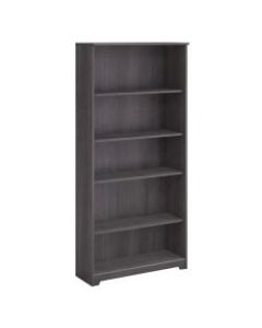 Bush Furniture Cabot 5 Shelf Bookcase, Heather Gray, Standard Delivery