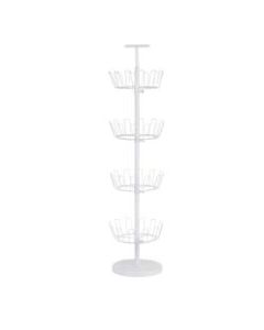 Honey-Can-Do 4-Tier Revolving Shoe Tree, 49 1/4inH x 11 1/2inW x 11 1/2inD, White