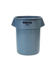 Rubbermaid Commercial BRUTE Round Plastic Refuse Container, 55 Gallon, Gray