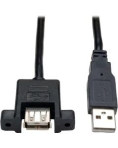 Tripp Lite 6 Inch Panel Mount USB 2.0 Extension Cable USB A to Panel Mount A Male/Female - (A M to panel mount A F) 6-in.