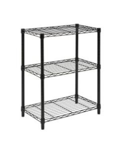 Honey-can-do SHF-01905 3-Tier Steel Urban Adjustable Storage Shelving Unit, Black - 2 Compartment(s) - 3 Tier(s) - 30in Height x 14in Width x 24in Depth - Black - Steel