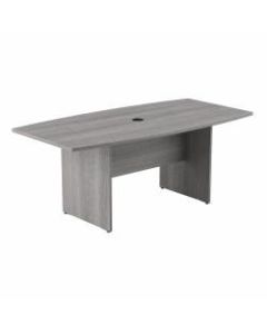 Bush Business Furniture 72inW x 36inD Boat-Shaped Conference Table With Wood Base, Platinum Gray, Standard Delivery