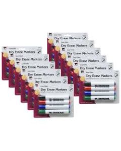 Charles Leonard Dry Erase Markers, Barrel Style, Chisel Point, Assorted, 4 Markers Per Pack, Set Of 12 Packs